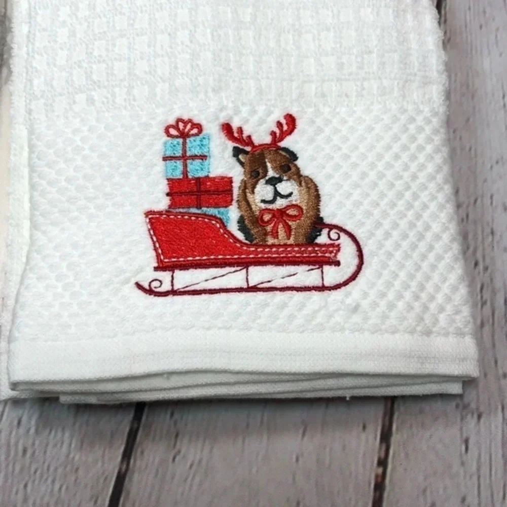 NWT Christmas kitchen towels with dachshund